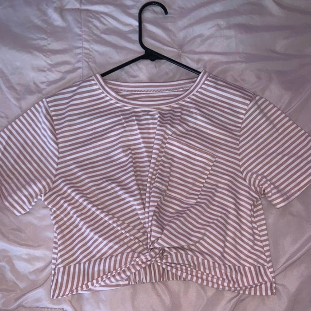 Cute Pink Crop Top with Knot